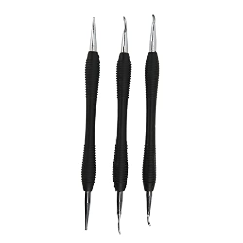3PCS Leather Craft Modeling Tools Grooving Tools, Leather Embossing Spoons Leathercraft Modeling Carving Tools Kit, Leather Craft DIY Kit for Leather Press Rub/Edge Skiving