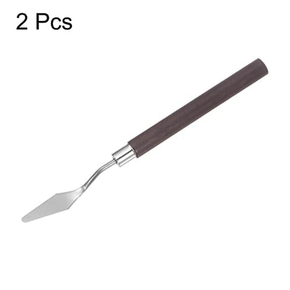 HARFINGTON 2pcs No.6 Palette Knives 12mm Width Stainless Steel Small Pointy Spatula Painting Pallet Knife with Wood Handle for Oil Acrylic Canvas Mixing Spreading, Red - size: 12mm