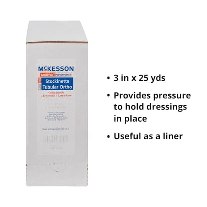McKesson Stockinette, Non-Sterile, Latex-Free, White, Polyester, 3 in, 1 ct | Tubular, 25 yds