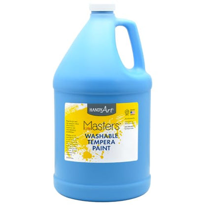 Handy Art Little Masters Washable Tempera Paint, Light Blue, Gallon 128 oz - color: Light Blue, size: 128 Fl Oz
