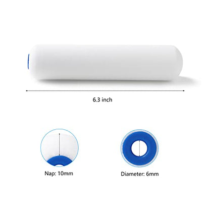 Mister Rui Foam Paint Roller, 36 Pack, 6 Inch High Density Foam Paint Roller Covers, Sponge Paint Rollers, Mini Rollers, Small Paint Rollers for Painting Walls, Cabinets, Doors - color: 36 Pcs 6" Foam Roller Cover