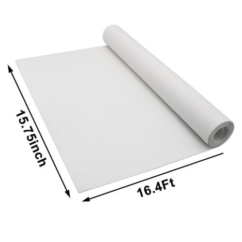 Primed Cotton Canvas Roll 15.7 inch x 5.5 Yards (40cm x 5m) - Heavyweight White Artist Canvas Fabric for Oil, Acrylic Painting,DIY Crafts,Backdrops&Small Art Projects