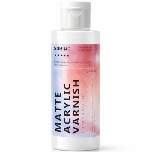 4.06 fl oz Matte Varnish Clear Paint Sealer for Acrylic Painting | Non-Yellowing Artist Protective Finish on Canvas, Wood, Ceramic - style: Matte