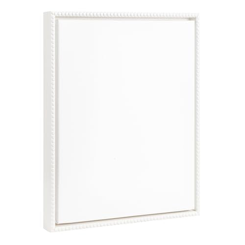 Kate and Laurel Sylvie Blank Framed Canvas Wall Art, 16x20 White Beaded, Modern Empty Canvas for Paint-Your-Own Art, Ready to Paint Premium Canvas Already Framed - color: Sylvie Beaded White