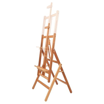 Mabef M33 Studio Easel, Oiled Beech Wood Adjustable Indoor Easel Convertible to Painting Table, Supports Oil, Acrylic, Watercolour, Pastel - style: Adjustable,Compact