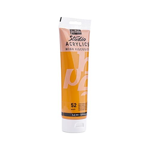 Pébéo 169-052 - Studio Acrylics Fine Paint - Yellow Acrylic - Dark Cadmium Yellow Hue, 250 ml - color: Dark Cadmium Yellow Hue