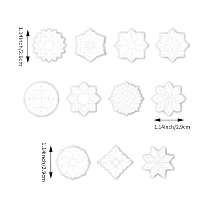 Xaekicr 11 Pcs Mandala Polymer Clay Cutters - Geometric Flower & Boho Shape Jewelry Making Tools for Earrings, Pendants & DIY Crafts, Soft Clay Molds - color: 2D color