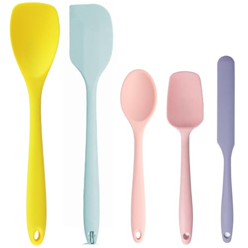 Silicone Spatulas Set of 5 Spatula Mixing Tool - color: 5Pcs MIX colors
