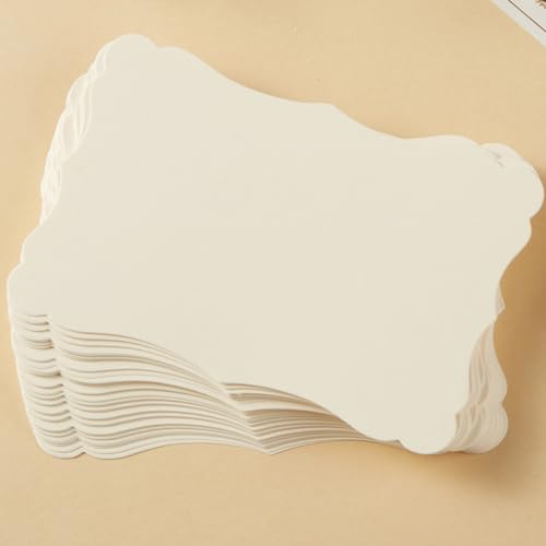 50 Pack Blank Kraft Greeting Cards, Cream, 5x7IN | Thick Cardstock Paper, For DIY Gift Cards, Menus, Baby Shower Invitations, Wedding Invitations - color: Cream, size: 5x7IN
