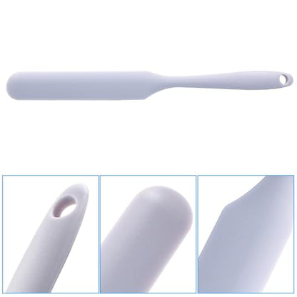 5Pcs Silica Gel Jar Scraper Spatulas, Multi-Color | 9.45 Inch, Cake Cream Butter Spatulas, Silicon Rubber, Long Handle - color: Light Green/Light Pink/Light Purple/Light Yellow/Dark Brown