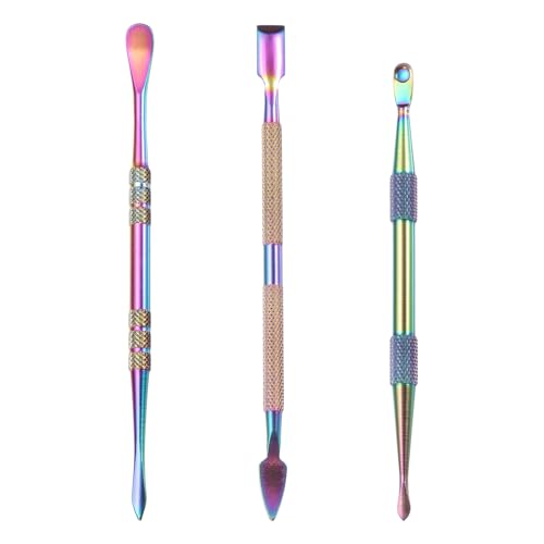 MECCANIXITY 3 Pcs Wax Carving Tools Stainless Steel Wax Carving Sculpting Tools for Modeling Shaping, Rainbow - color: Rainbow