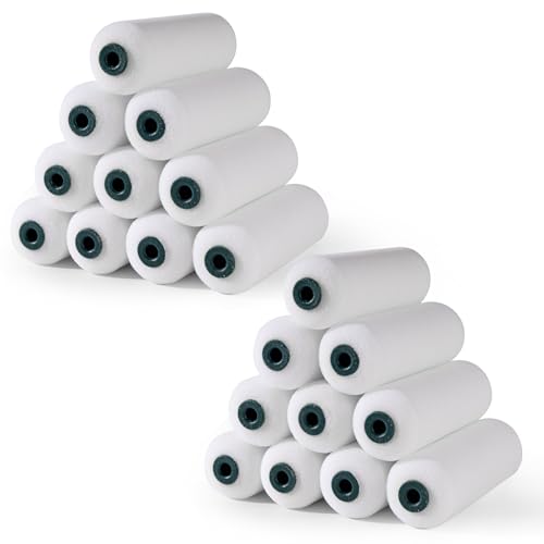 Paint Roller Covers, Foam Paint Rollers 4 Inch, 20 Pack | Small Paint Roller for Tight Narrow Areas, Mini Sleeves for Flat Surfaces, for Painting Walls, Cabinets, Doors and Tables - size: 4 inch,20 pack