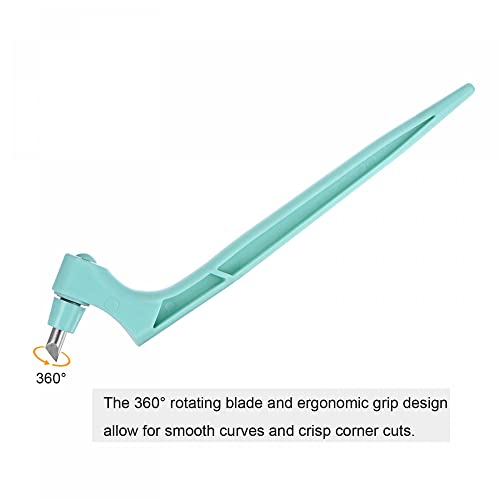 uxcell Craft Cutting Tools, 360 Degree Rotating Blades Stainless Steel Cutter with 15 30 45 Degree Blade for DIY Crafts Stencils Scrapbooks, Light Blue - color: Light Blue