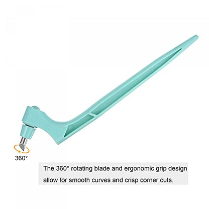 uxcell Craft Cutting Tools, 360 Degree Rotating Blades Stainless Steel Cutter with 15 30 45 Degree Blade for DIY Crafts Stencils Scrapbooks, Light Blue - color: Light Blue