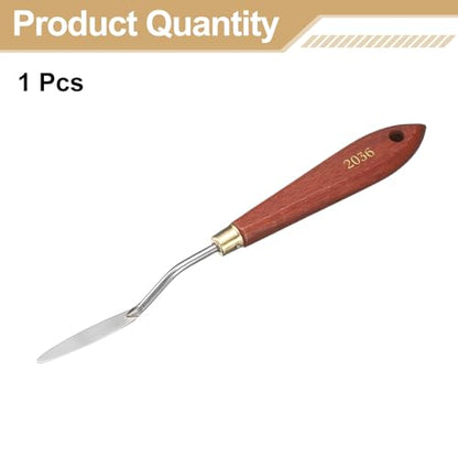 HARFINGTON Palette Knife Painting Tool 1.89" x 0.31" Stainless Steel Teardrop Blade 7.87" Length Spatula Painting Pallet Knives with Hole Beech Wood Handle for Oil Acrylic Canvas, Red/Silver - size: 7.87" x 0.31" x 1.89"