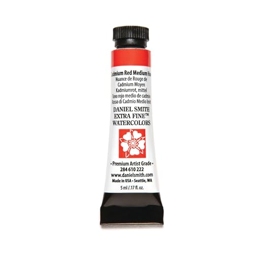 DANIEL SMITH Extra Fine Watercolor Paint, 5ml Tube, Cadmium Red Medium Hue, 284610222 - color: Cadmium Red Medium Hue
