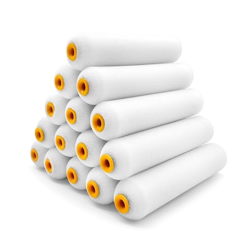 15 Pieces Paint Roller Cover, 6 inch Foam Roller Brushes | High Density Foam Paint Rollers, Mini Paint Roller Kit for Painting Walls, Ceilings, Cabinets, Cupboards, Doors - size: 6",15pcs