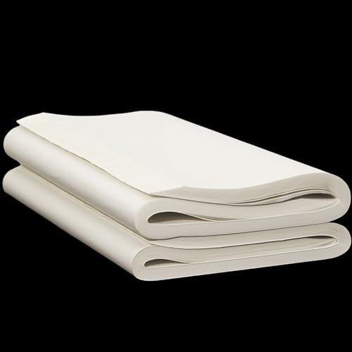 KYMY Chinese/Japanese Calligraphy Paper 100PCS, Sumi/Rice Paper for Writing Painting Drawing, Chinese Brush Ink Xuan Paper, Half Sheng Shu (Half Raw Ripe) Xuan (50 x 100 cm (19.68 x 39.37 inch)) - size: Half Sheng Shu(Raw Ripe)-50 x100cm(19.7x39.4in)