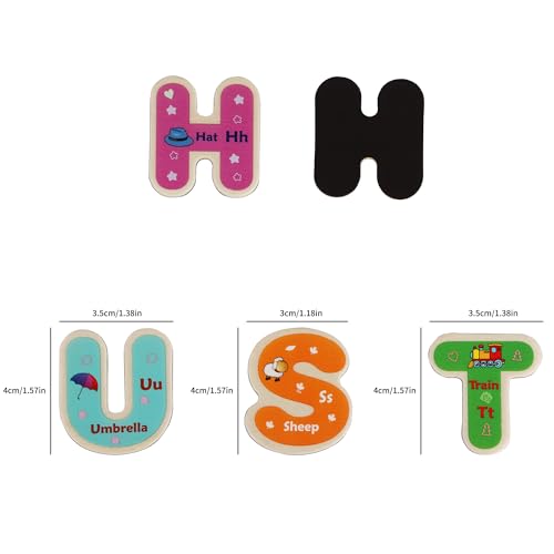 TOWO 72-Piece Magnetic Letters and Numbers, Fridge Magnets for Kids | 2-set includes 72 wooden letter and number magnets; supports ABC spelling, counting and early learning for children age 3+ - color: 52 Letters and 20 Numbers