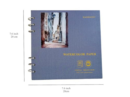 MAIMOUFIN Square Spiral Watercolor Sketchbook, 100% Cotton,Cold Press