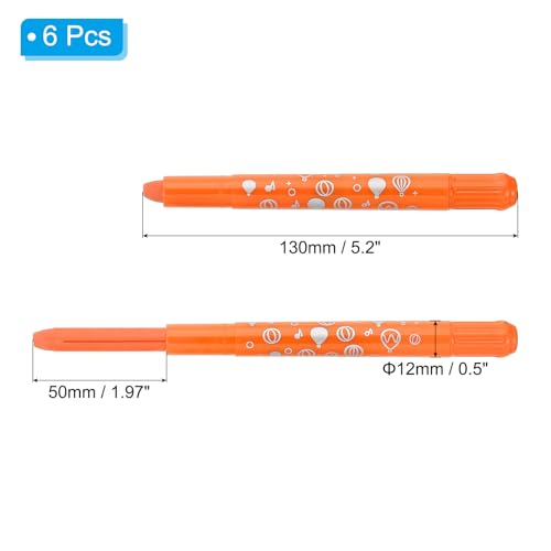 PATIKIL Watercolor Gel Crayon, 6Pcs Twist Coloring Orange Crayon - color: Orange