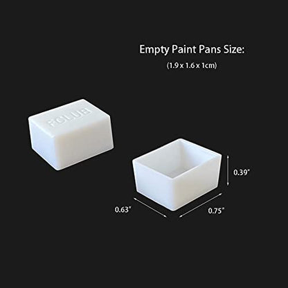 FCLUB 48PCS Refillable Empty Watercolor Half Pans, 2ml | Refillable 2ml Half Pans, For Metal Watercolor Tins, Empty Watercolor Pans, DIY Paints Pans, Gouache, Custom Palettes, Tubes - style: 48Pcs Half pans