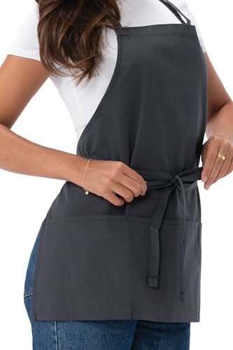 Chef Works Unisex Three Pocket Apron - color: Dark Grey