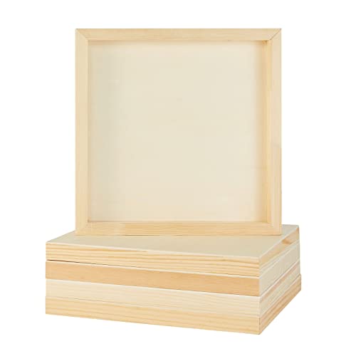 Bright Creations Art Supplies Wood Panels for Painting - 10x10 in, 0.83 in Cradle Depth, Unfinished, Pack of 6 - Cradle Boards for Painting & Craft Boards for Wall Art - size: Square 10x10in