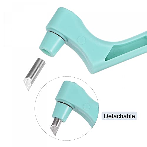 uxcell Craft Cutting Tools, 360 Degree Rotating Blades Stainless Steel Cutter with 15 30 45 Degree Blade for DIY Crafts Stencils Scrapbooks, Light Blue - color: Light Blue