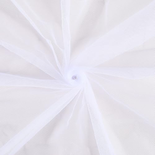 63 Inch White Mesh Fabric by The Yard Breathable Polyester Netting Tulle Cloth Soft Voile Solid Sheer Gauze Mosquito Net Fabric for Sewing Making Crafts Garments Clothes Dresses DIY Decor - color: Pure White