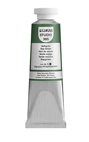 Lukas Studio Artist Oil Color Paints - High-pigment oil paint made with natural binder for artist, painting, & more! - [Sap Green - 37 mL] - color: Sap Green, size: 1.25 Fl Oz (Pack of 1)
