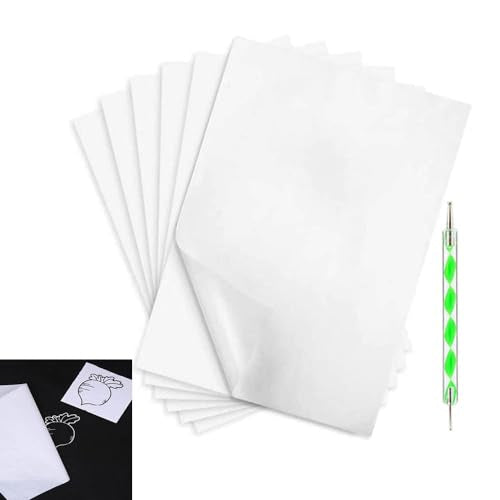 50 Sheets White Carbon Paper Graphite Paper Transfer Tracing Paper with 1 PCS Embossing Stylus Dotting Tools (8.3" x 11.6")