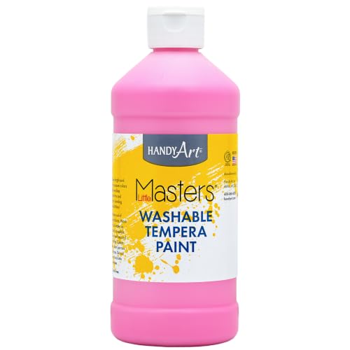 Handy Art Little Masters Washable Tempera Paint, Pink, 16 oz Bottle - color: Pink, size: 16 Fl Oz (Pack of 1)