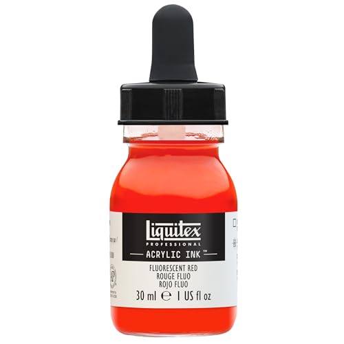 Liquitex Professional Acrylic Ink, 1-oz (30ml) Jar, Fluorescent Red - color: Fluorescent Red, style: 1-oz Jar