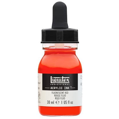 Liquitex Professional Acrylic Ink, 1-oz Jar, Fluorescent Red - color: Fluorescent Red, style: 1-oz Jar