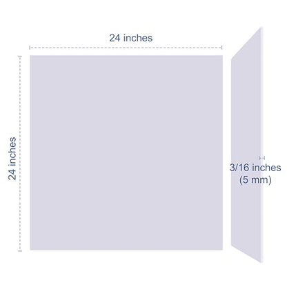 Foam Board 24 x 24 x 3/16"(5mm), Foam Core Board Sheets, White Poster Board | 12 Pack, Acid Free Foamboard, Rigid Sign Board for Mounting, Framing, Backing, Display, Presentation, Prints, Crafts & Art - size: 24x24 in 12 Pack