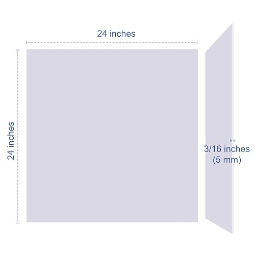 Foam Board 24 x 24 x 3/16"(5mm), Foam Core Board Sheets, White Poster Board | 12 Pack, Acid Free Foamboard, Rigid Sign Board for Mounting, Framing, Backing, Display, Presentation, Prints, Crafts & Art - size: 24x24 in 12 Pack
