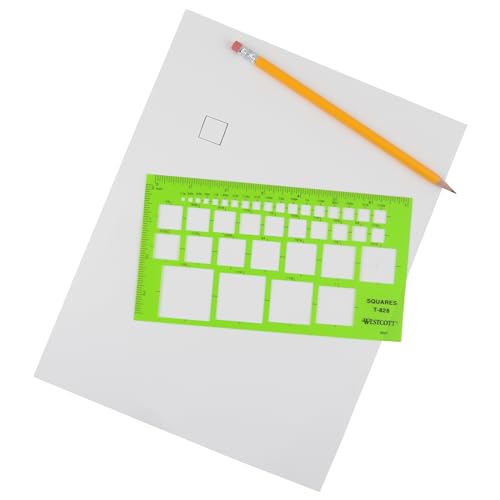 Westcott T-828 Technical Squares Drawing and Drafting Template, Plastic Template Tool, Green