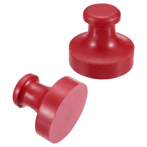 PATIKIL 60mm Stamp Rubber Round Handle, 2 Pcs Stamp Mounts Drawer Pulls for Carving Making DIY Crafting Scrapbooking, Red - size: 60x55mm