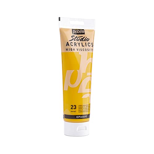 Pebeo Studio Acrylics High Viscosity, Fine Acrylic, 250 ml - Cadmium Yellow Medium Hue - color: Medium Cadmium Yellow Hue