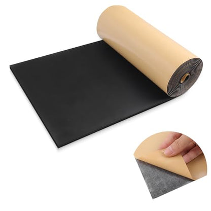 LSGCQ Sponge Neoprene Foam Padding Self Adhesive Foam Sheets, Black | Closed Cell Foam Sheet Neoprene Rubber Pad for DIY Gaskets Shock Pads Liner Crafts, 12" Wide x 1/8" Thick x 59" Long - color: Black, size: 12" Wide x 1/8" Thick x 59" Long