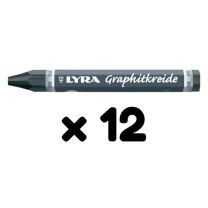 Lyra Graphite Crayons - 9B Graphite Stick Crayons for Artists and Students of All Ages - Set of 12 Durable Graphite Sticks for Sketching Drawing Shading and More - size: 1 Count (Pack of 1), style: 9B/Non Water-Soluble