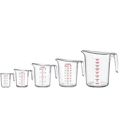 Melissa - Plastic Measuring Cups (5-Piece Set), Food-Grade Measuring Jugs, 1/2/4/8/16-Cup Capacity, Unbreakable, Stackable, Dishwasher-Safe, Great for Oil, Vinegar, Flour, and More - style: 5-Piece Set (1/2/4/8/16-Cup)