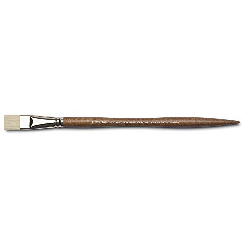 Winsor & Newton Artists' Oil Synthetic Brush, Bright #10 | Synthetic Flagged Bristles, Excellent Color Carrying Capacity, Handmade in England, For Oil Paint - style: Bright #10