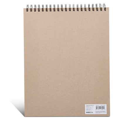 KINGART Sketch Paper Pad – 11x14 Inch, 1-Pack – 100 Sheets (60 lb / 90 GSM), Finely Textured Acid-Free Paper – Top Spiral-Bound Drawing Book