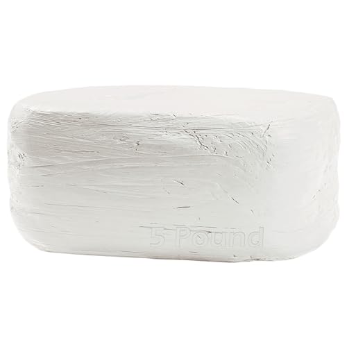 ReArt Natural Air-Dry Clay 5lbs for Sculpting, Wheel Throwing, Hand Building, All-Purpose Modeling Clay, White - color: White 5LBs