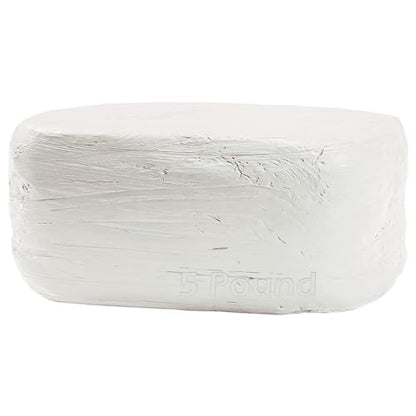ReArt Natural Air-Dry Clay 5lbs for Sculpting, Wheel Throwing, Hand Building, All-Purpose Modeling Clay, White - color: White 5LBs