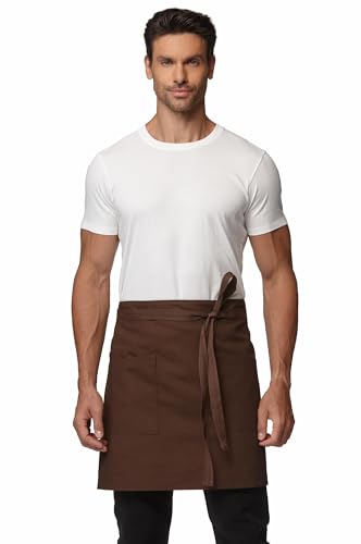 Waist Apron for Men Server Bistro Half 4251BY - color: Coffee, size: 1 Pack
