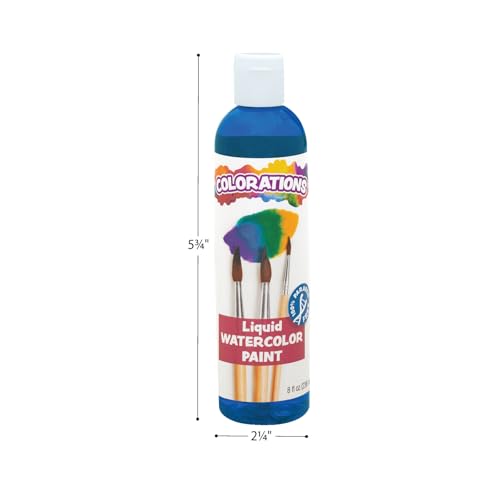 Colorations Paraben-Free Liquid Watercolor Paint, Vibrant Yellow | 8 oz Bottle, Non-Toxic & Made in the USA, Ages 4+, PreK+ - color: Yellow, style: Standard Watercolor