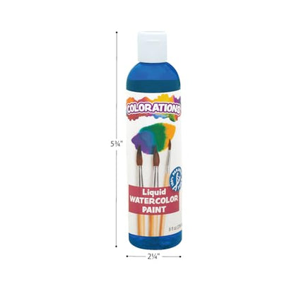 Colorations Paraben-Free Liquid Watercolor Paint, Vibrant Yellow | 8 oz Bottle, Non-Toxic & Made in the USA, Ages 4+, PreK+ - color: Yellow, style: Standard Watercolor